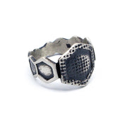 Anillo de plata 925 reciclada hecho a mano con diseño moderno unisex